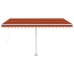 Toldo retráctil manual con luz LED naranja y marrón 400x350 cm