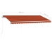 Toldo retráctil manual con luz LED naranja y marrón 400x350 cm