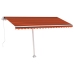Toldo retráctil manual con luz LED naranja y marrón 400x350 cm