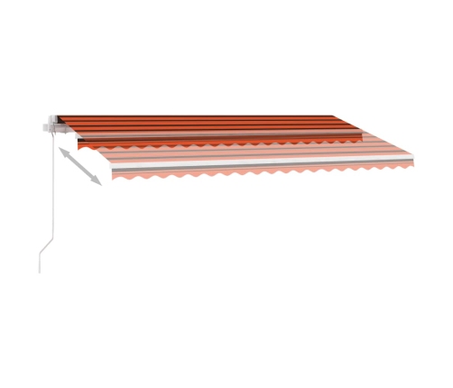 Toldo retráctil manual con luz LED naranja y marrón 400x350 cm