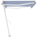 Toldo automático LED sensor de viento azul y blanco 400x350 cm