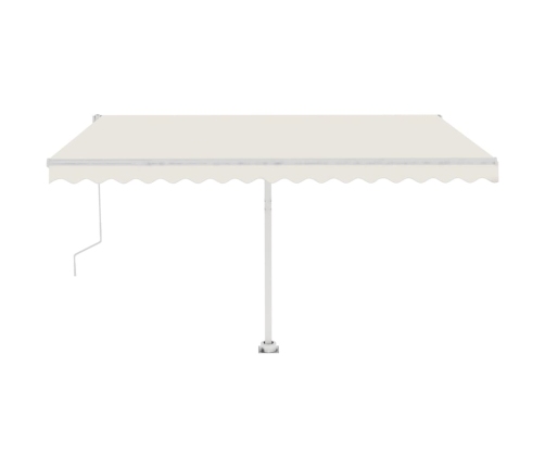 Toldo automático con LED y sensor de viento crema 400x350 cm