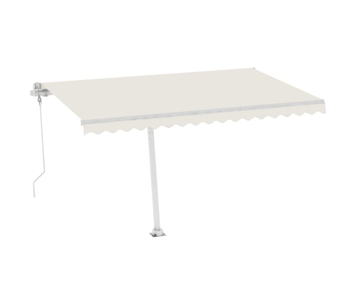 Toldo automático con LED y sensor de viento crema 400x350 cm