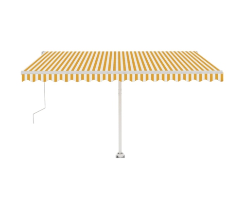 Toldo automático LED sensor de viento amarillo blanco 400x350cm