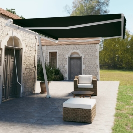 Toldo de pie retráctil manual gris antracita 450x350 cm