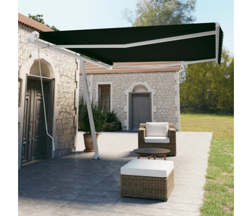 Toldo de pie retráctil manual gris antracita 450x350 cm