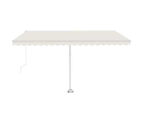 Toldo manual retráctil con luz LED crema 450x350 cm