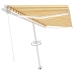 Toldo manual retráctil con luz LED amarillo y blanco 450x350 cm