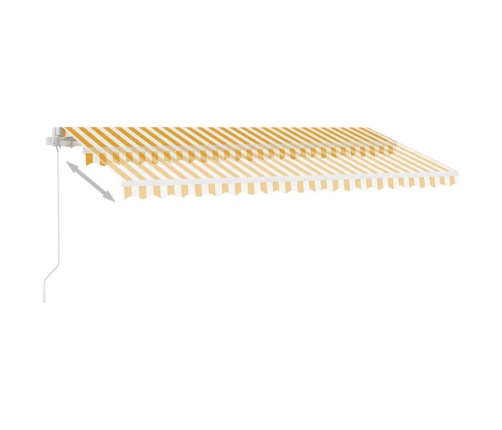 Toldo manual retráctil con luz LED amarillo y blanco 450x350 cm