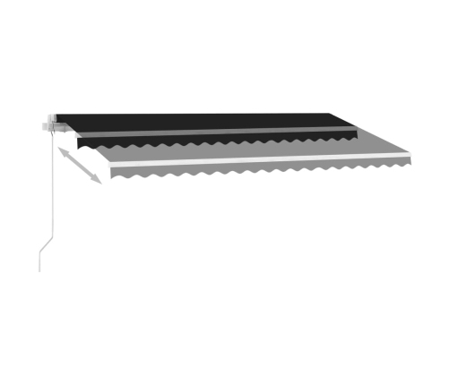 Toldo manual retráctil con luz LED gris antracita 450x350 cm