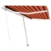 Toldo manual retráctil con luz LED naranja y marrón 450x350 cm