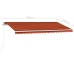 Toldo manual retráctil con luz LED naranja y marrón 450x350 cm