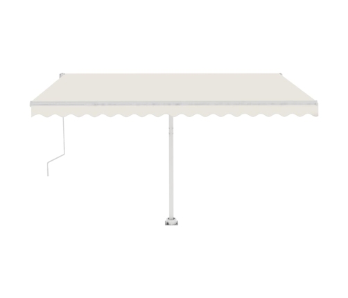 Toldo automático con LED y sensor de viento crema 450x350 cm