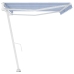 Toldo de pie automático azul y blanco 500x350 cm