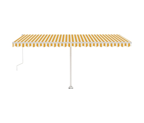 Toldo automático LED sensor de viento amarillo blanco 500x350cm