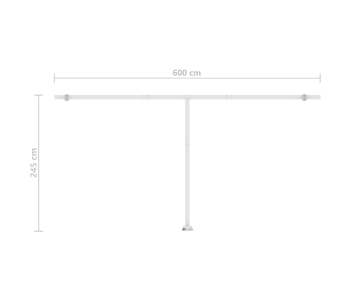 Toldo manual retráctil con LED naranja y marrón 600x350 cm