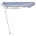 Toldo de pie automático azul y blanco 600x350 cm