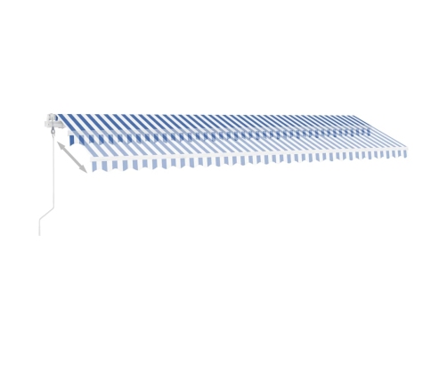 Toldo de pie automático azul y blanco 600x350 cm