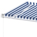 Toldo de pie automático azul y blanco 600x350 cm