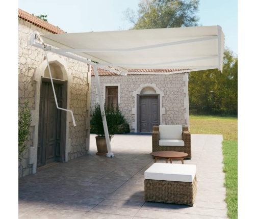 Toldo de pie automático crema 600x350 cm