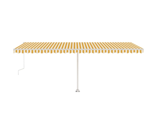 Toldo de pie automático amarillo y blanco 600x350 cm