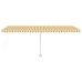 Toldo de pie automático amarillo y blanco 600x350 cm