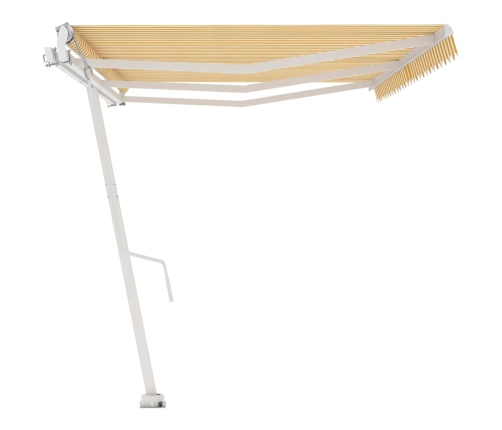 Toldo de pie automático amarillo y blanco 600x350 cm
