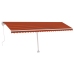 Toldo de pie automático naranja y marrón 600x350 cm