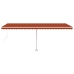 Toldo de pie automático naranja y marrón 600x350 cm