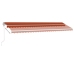 Toldo de pie automático naranja y marrón 600x350 cm