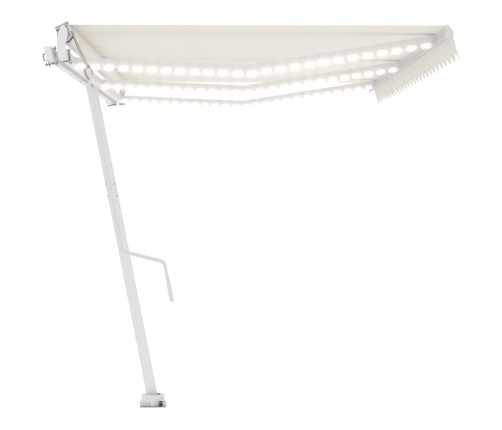 Toldo automático con LED sensor de viento crema 600x350 cm