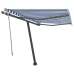 Toldo de pie manual retráctil azul y blanco 300x250 cm