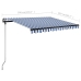 Toldo de pie manual retráctil azul y blanco 300x250 cm