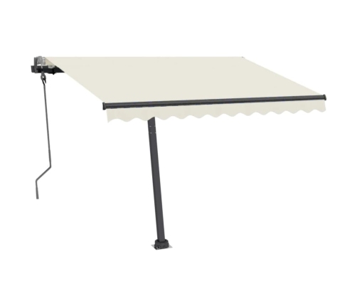 Toldo de pie retráctil manual crema 300x250 cm