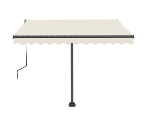 Toldo de pie retráctil manual crema 300x250 cm