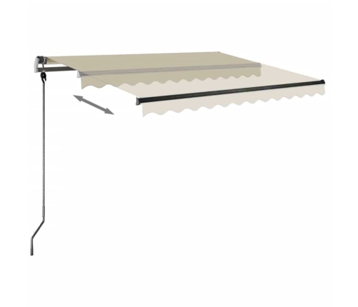 Toldo de pie retráctil manual crema 300x250 cm