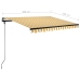 Toldo de pie retráctil manual amarillo y blanco 300x250 cm