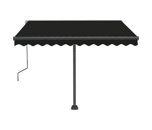 Toldo de pie retráctil manual gris antracita 300x250 cm