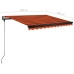 Toldo de pie retráctil manual naranja y marrón 300x250 cm
