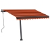 Toldo de pie retráctil manual naranja y marrón 300x250 cm