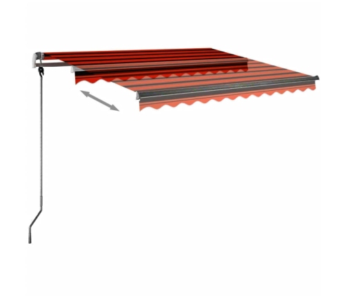Toldo de pie retráctil manual naranja y marrón 300x250 cm