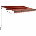 Toldo de pie retráctil manual naranja y marrón 300x250 cm