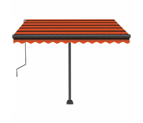 Toldo de pie retráctil manual naranja y marrón 300x250 cm