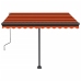 Toldo de pie retráctil manual naranja y marrón 300x250 cm