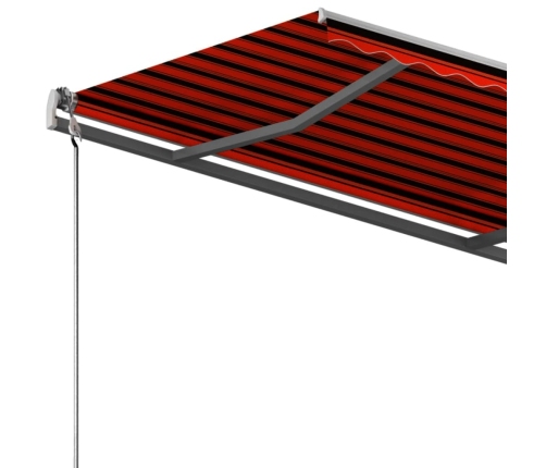 Toldo de pie retráctil manual naranja y marrón 300x250 cm