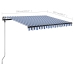 Toldo manual retráctil con LED azul y blanco 300x250 cm