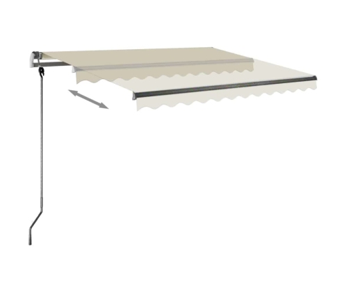 Toldo manual retráctil con LED crema 300x250 cm