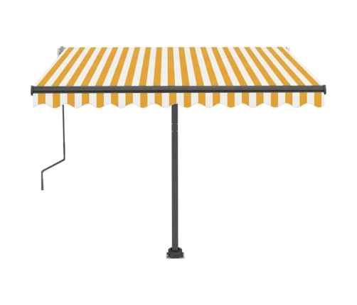 Toldo manual retráctil con LED amarillo y blanco 300x250 cm