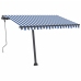 Toldo de pie automático azul y blanco 300x250 cm