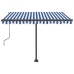 Toldo de pie automático azul y blanco 300x250 cm